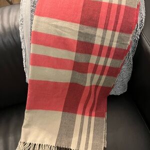 GAP Pink and Brown Plaid Scarf